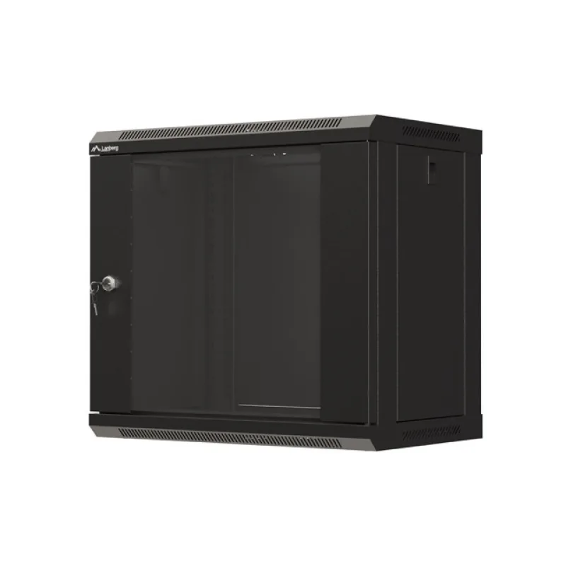 LANBERG 19" RACKOVÁ SKŘÍŇ PRO MONTÁŽ NA STĚNU 9U/540X350 (FLAT PACK) S PROSKLENÝMI DVEŘMI ČERNÁ WF03-5309-10B