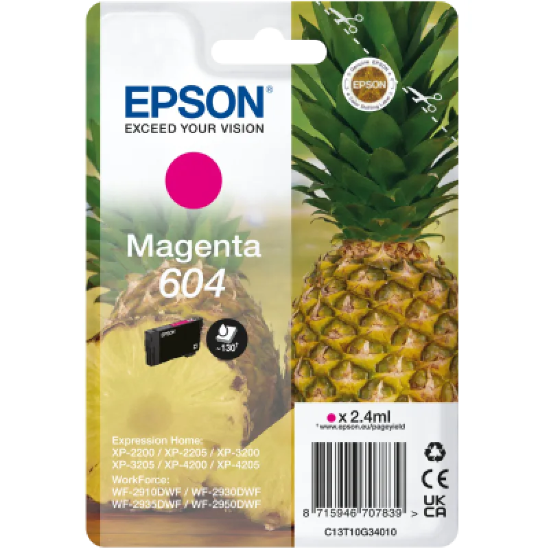 EPSON Singlepack Magenta 604 Ink C13T10G34010