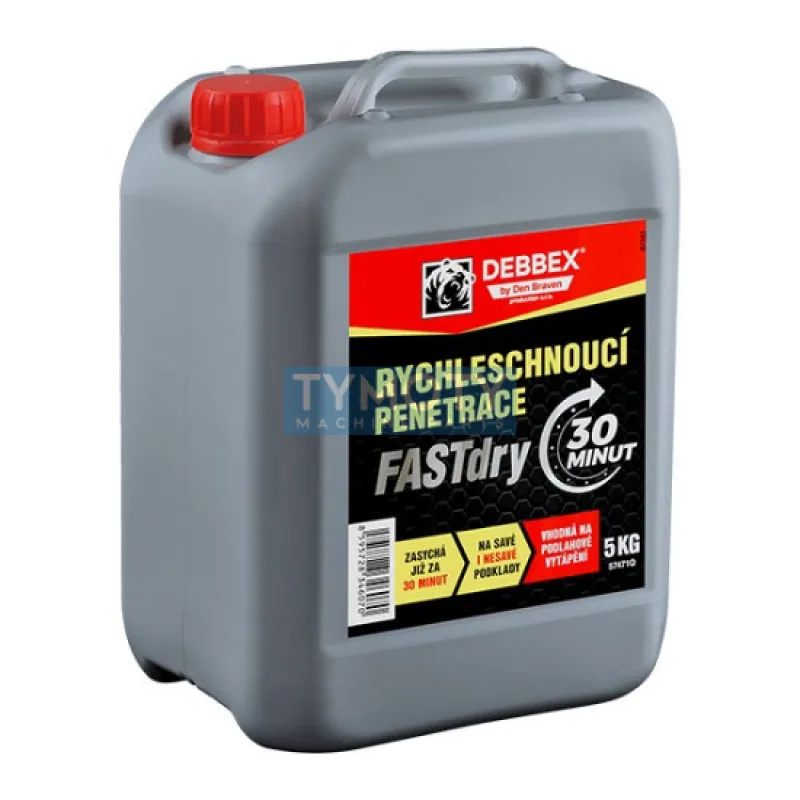 Debbex Rýchloschnúca penetrácia FASTdry - 5 kg transparentná, kanister