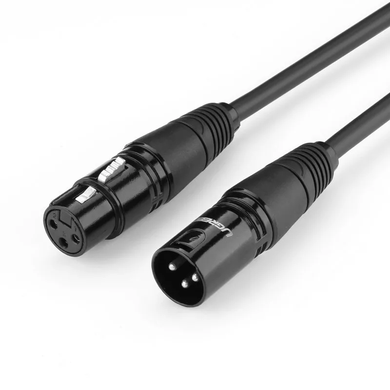 Ugreen AV130 66717 audio XLR (samica) - XLR (samec) kábel pre mikrofón / zosilňovač 2m - čierny