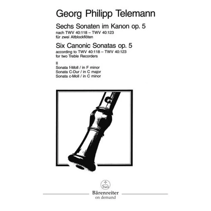 Bärenreiter Six Canonic Sonatas op.5 sešit 2