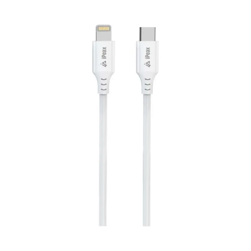 TPU KÁBEL USB-C / LIGHTNING 1M, USB 2.0 BIELÝ (90010111)