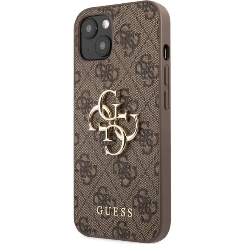 Guess PU 4G Metal Logo kryt iPhone 13 hnedý 57983105773