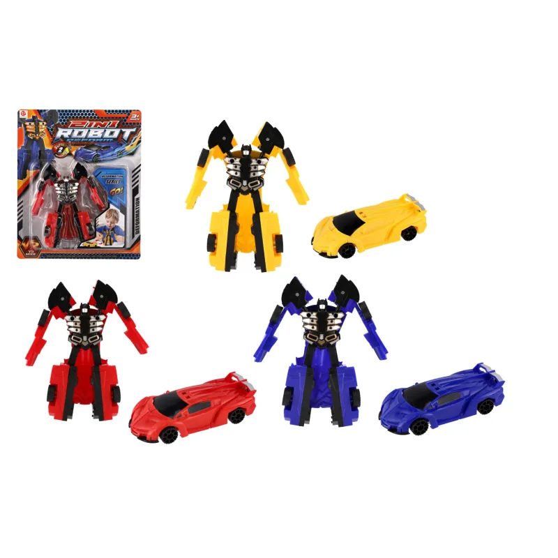 Teddies Transformer robot/auto plast 14cm 3 farby