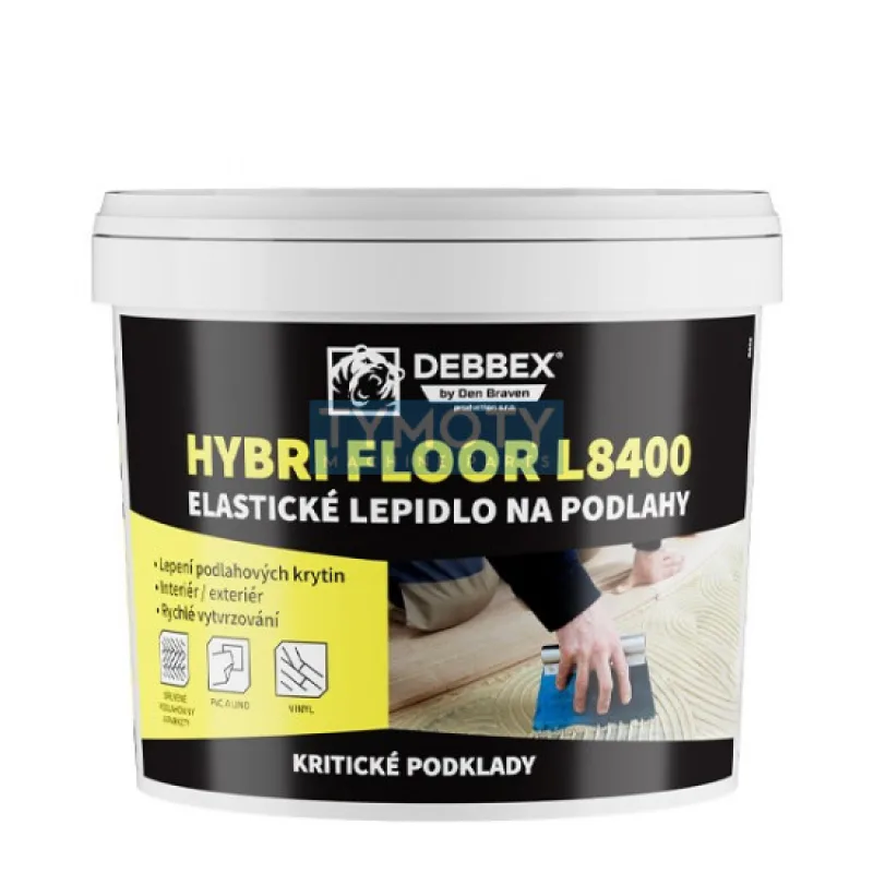 Debbex Elastické lepidlo na podlahy HYBRI FLOOR L8400 - 15 kg svetlo hnedá, vedro