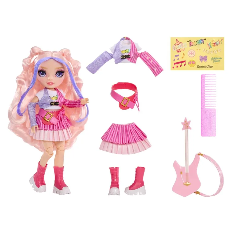 MGA Rainbow High Junior Fashion bábika v rockovej kapele - Bella