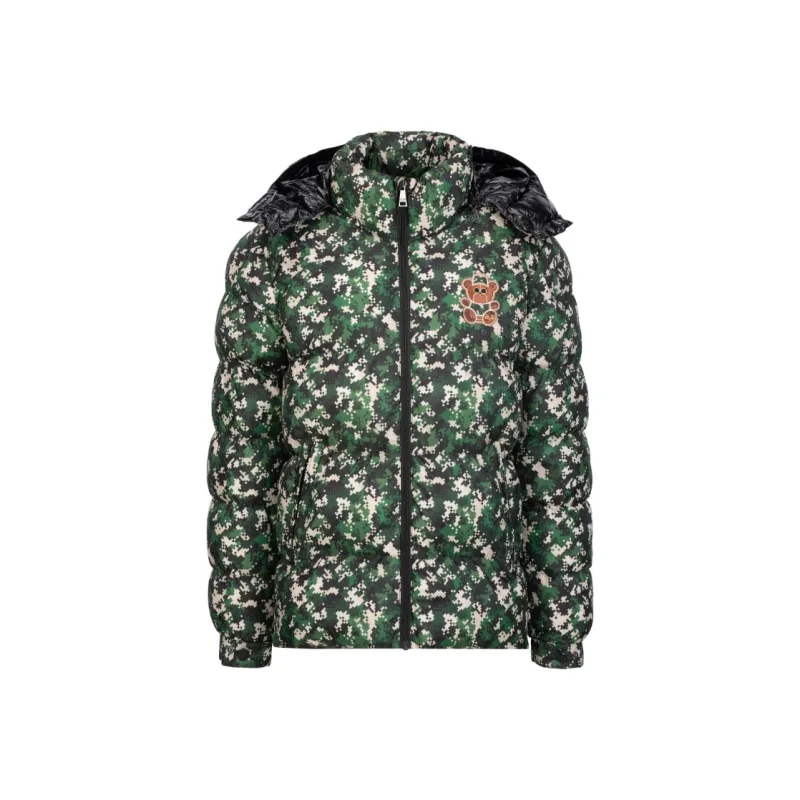 19v69 Italia Puffer Jacket Digital Camo Teddy Green - XXL