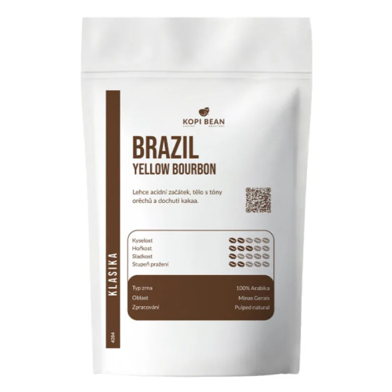 Brazil Yellow Bourbon, Pulped Natural, 100 g, Zpracování Moka, aeropress, vacuum pot