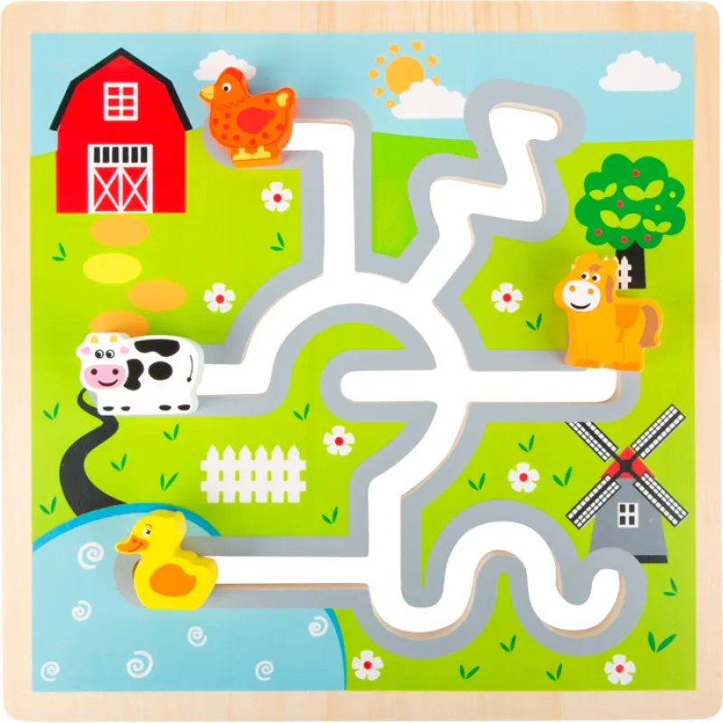 Small Foot small foot Drevené posuvné puzzle Farma - poškodený obal