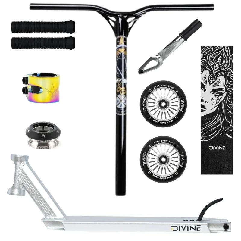 Freestyle koloběžka Custom Divine Zephyr 480 mm ALU Stříbrná