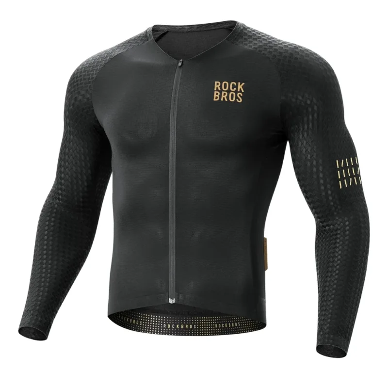 Rockbros YDCX008 Diamantový cyklistický dres s dlhým rukávom veľkosť S - čierny