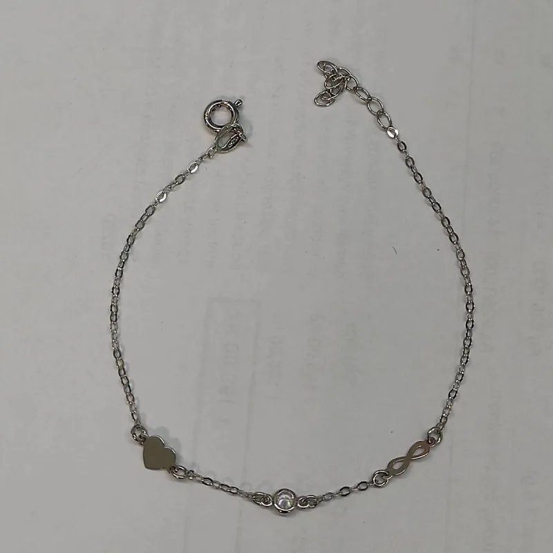 nár srdíčko zirkon lemniskáta dĺžka náramku 17+3cm