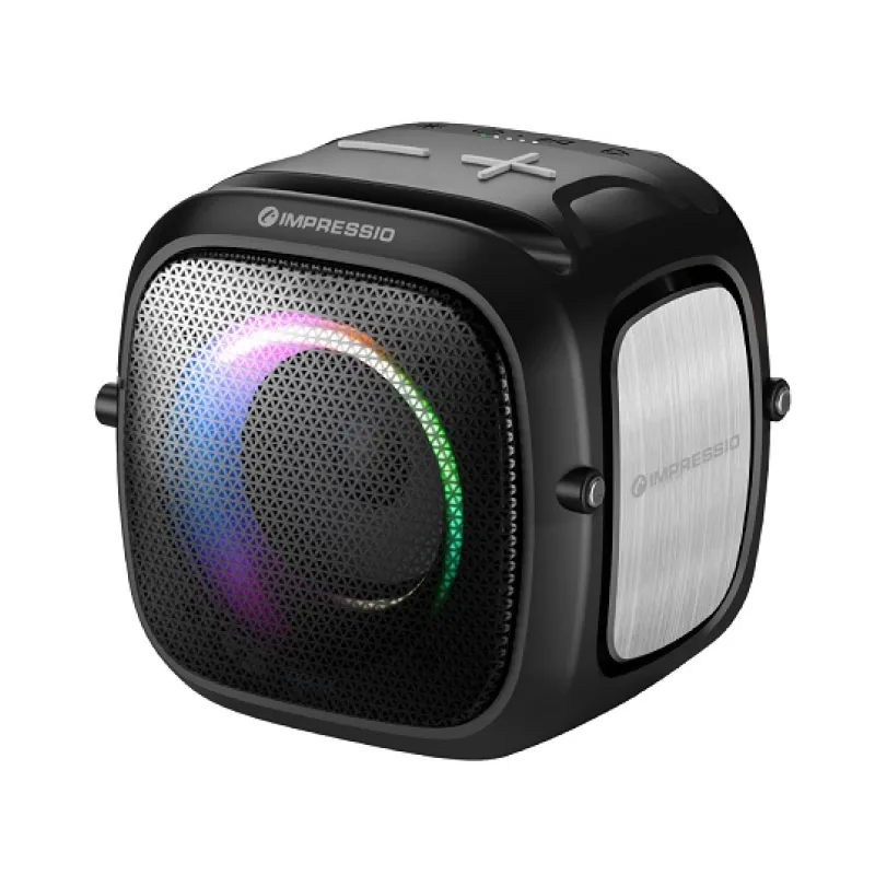 Repro C-TECH Impressio Qubis mini, SD, USB, BT, AUX-IN, FM rádio, TWS, IPX6, RGB