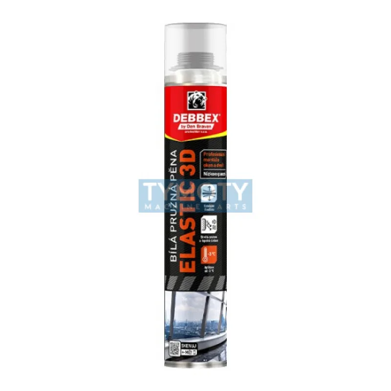 Debbex Biela pružná pena ELASTIC 3D - 750 ml biela, pištoľová dóza