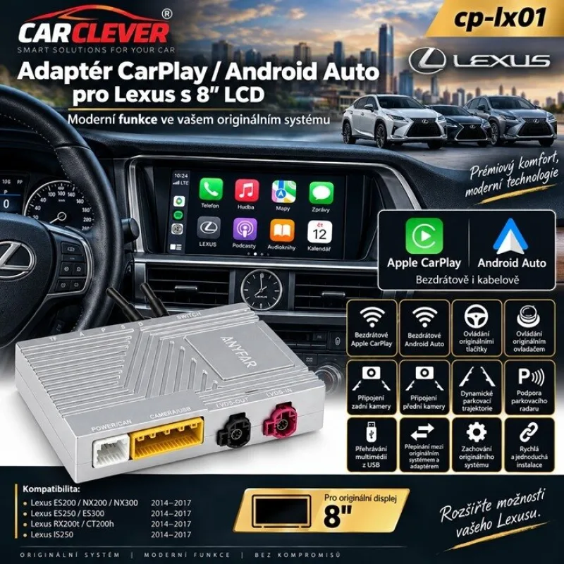 Adaptér CarPlay/Android Auto Lexus s 8" LCD cp-lx01