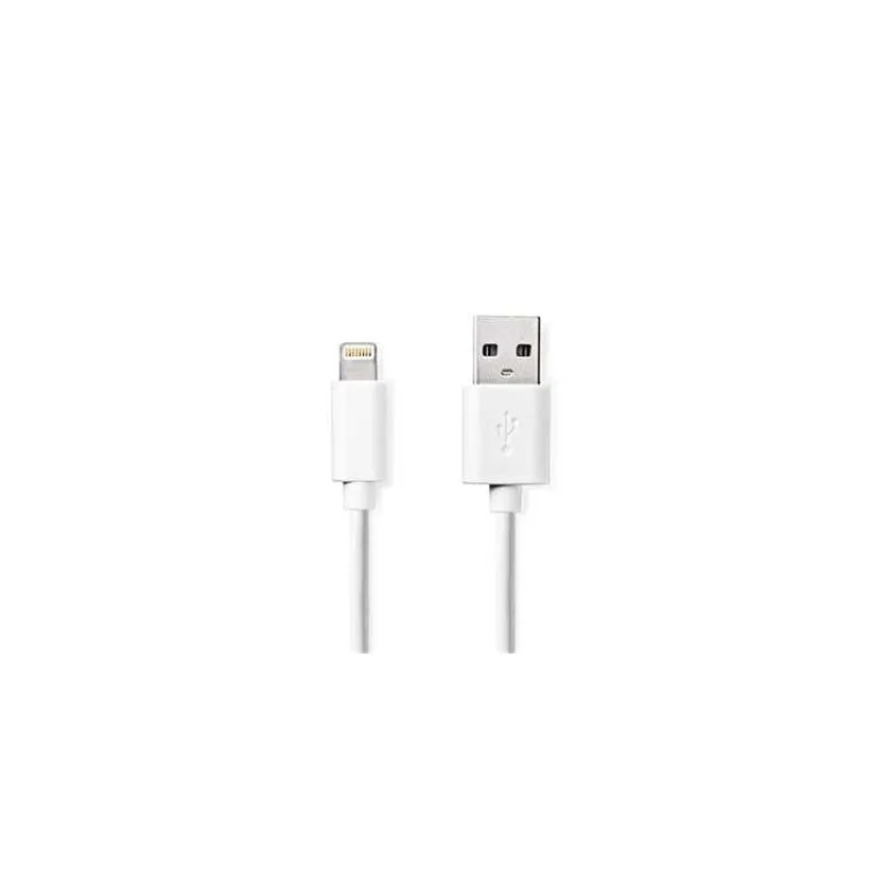 NEDIS synchronizační a nabíjecí kabel/ Apple Lightning 8-pin zástrčka - USB A zástrčka/ bílý/ bulk/ 1m (CCGL39300WT10)