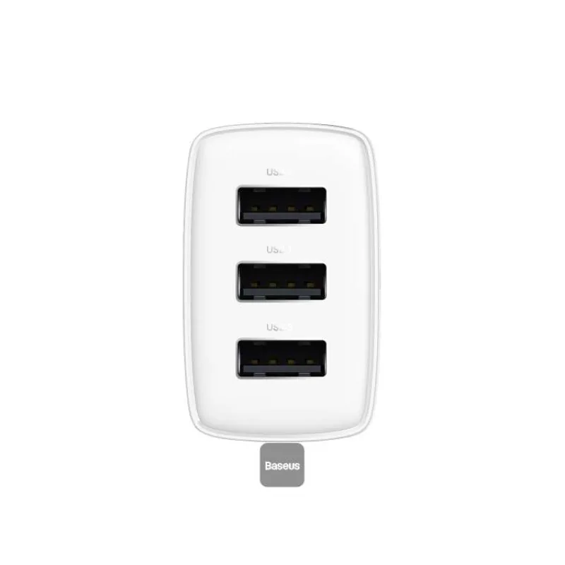 Baseus nabíjačka do siete Compact 3xUSB 17W biela (6932172606978)