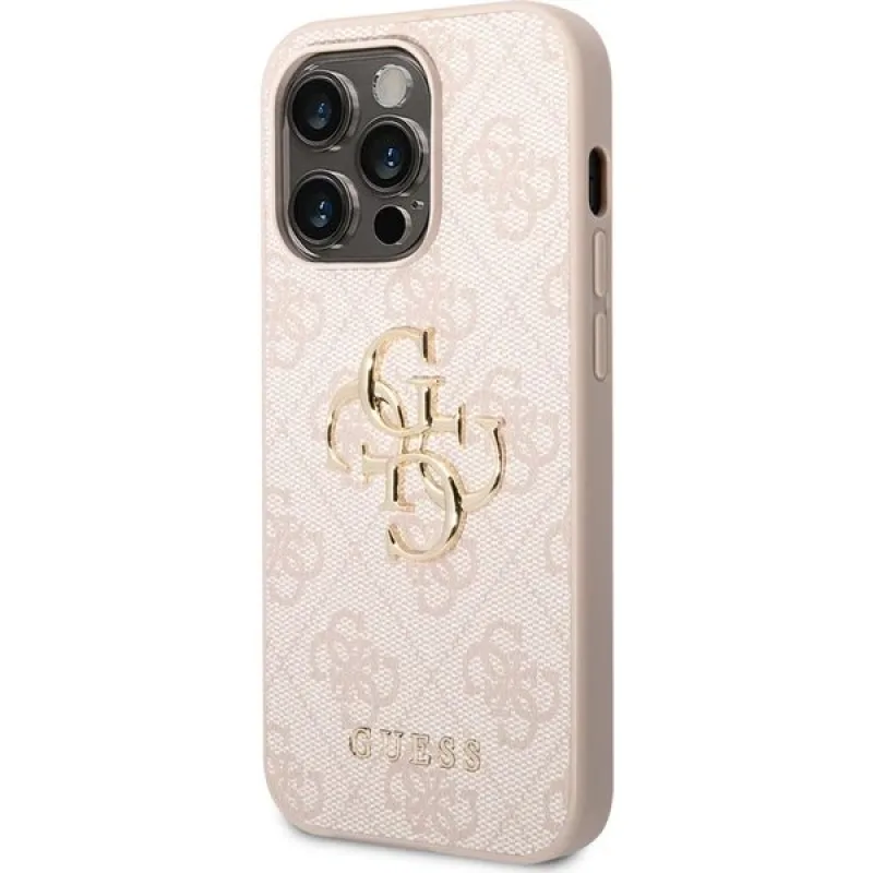 Guess PU 4G Metal Logo kryt iPhone 14 Pro ružový 57983111130