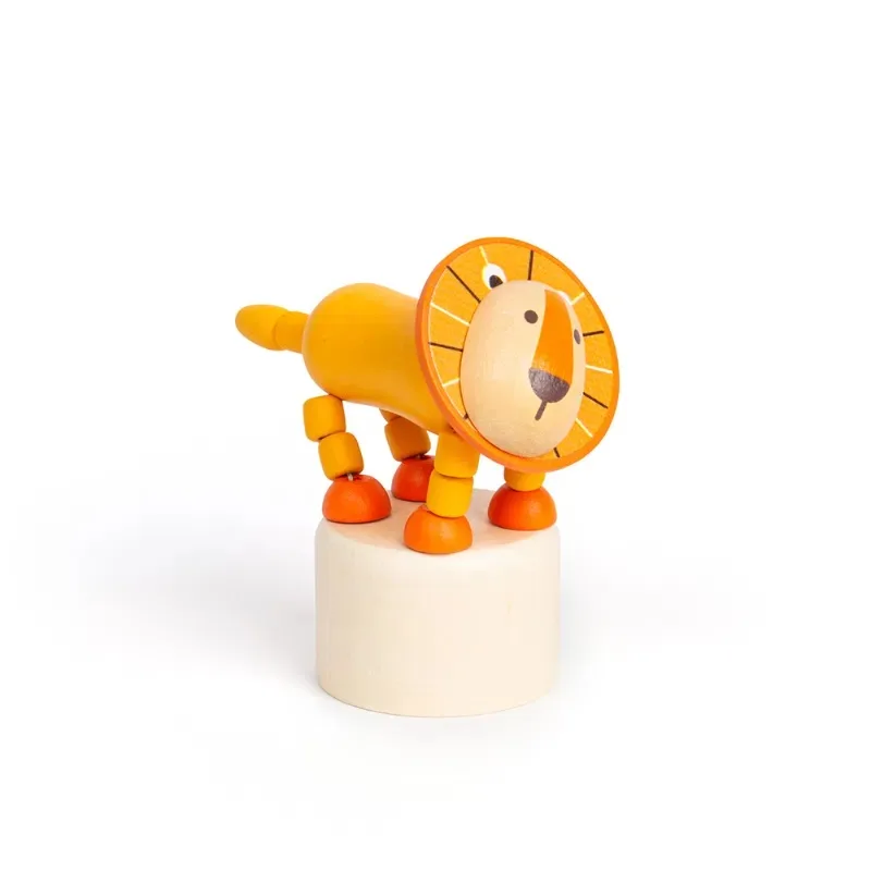 Bigjigs Toys Drevené mačkacie zvieratká Safari Lev