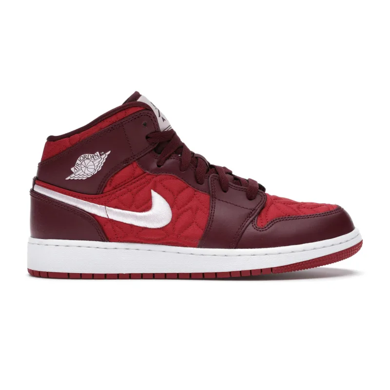 Jordan 1 Mid SE Red Quilt (GS) - 36.5