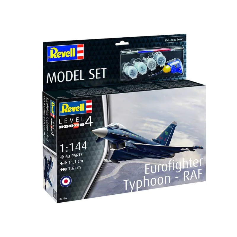 Revell ModelSet lietadlo 63796 - Eurofighter Typhoon - RAF (1:144)