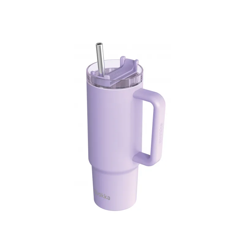 Quokka Nerezový termohrnček so slamkou Stream Purple 950 ml