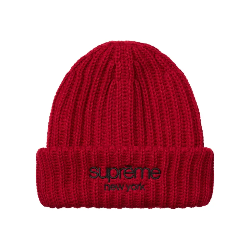 Supreme Classic Logo Chunky Ribbed Beanie (FW26) Red - OS