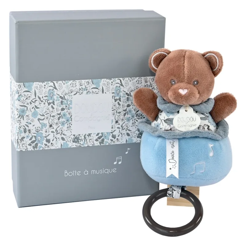 Doudou et Compagnie Paris Doudou Darčeková sada - Plyšový medvedík hrajúci melódiu 20 cm