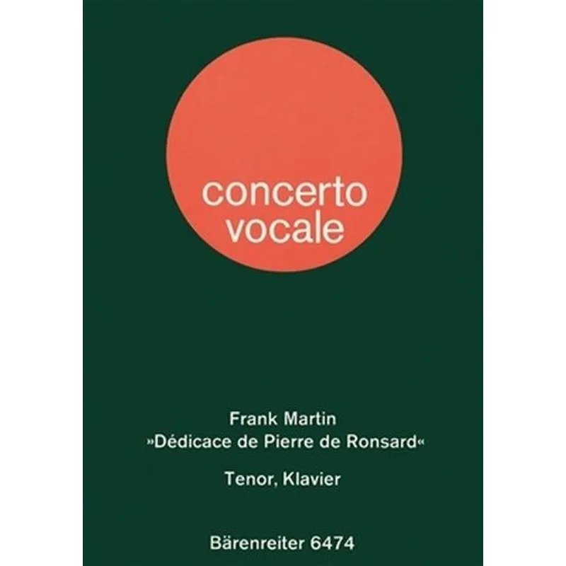 Bärenreiter Dedikace Pierrovi de Ronsard
