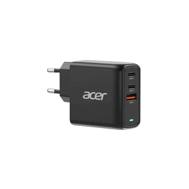 ACER 67W PD GaN charger - black 2×USB-C +1×USB-A, 2m kabel, černá - Nabíječka s Power Delivery a GaN nitrid galia (ZL.ADTCC.00J)
