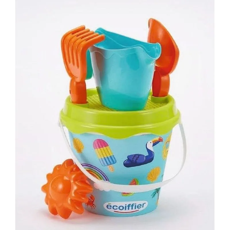 Ecoiffier Vedro na dovolenku s čajníkom a príslušenstvom, 17 cm