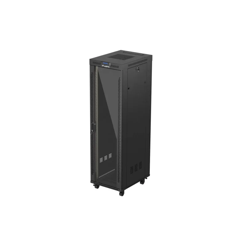 LANBERG 19" VOLNĚ STOJÍCÍ RACKOVÁ SKŘÍŇ 42U/600X800 (FLAT PACK) S PROSKLENÝMI DVEŘMI LCD ČERNÁ FF01-6842-12BL