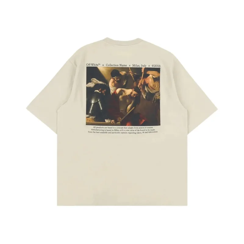 Off-White Caravaggio Crowning Skate Tee Dark Sand - XS