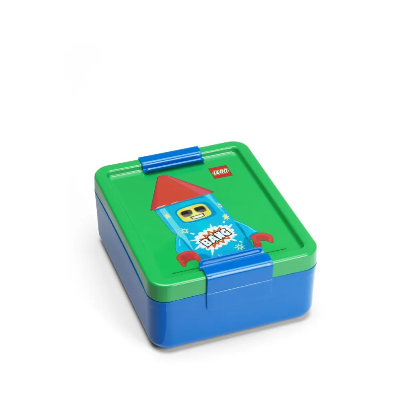 Smartlife LEGO Rocket box na desiatu - modrá/zelená