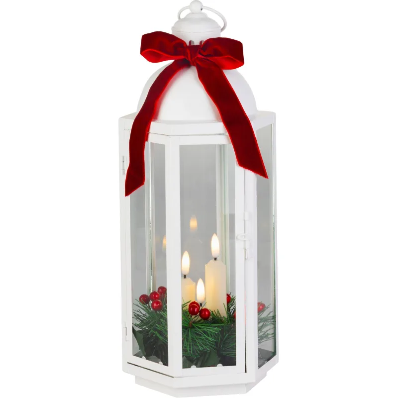 Lampáš MagicHome Vianoce, so stuhou, 3xLED teplá biela, 3xAAA, IP20, 16x14x38,5 cm
