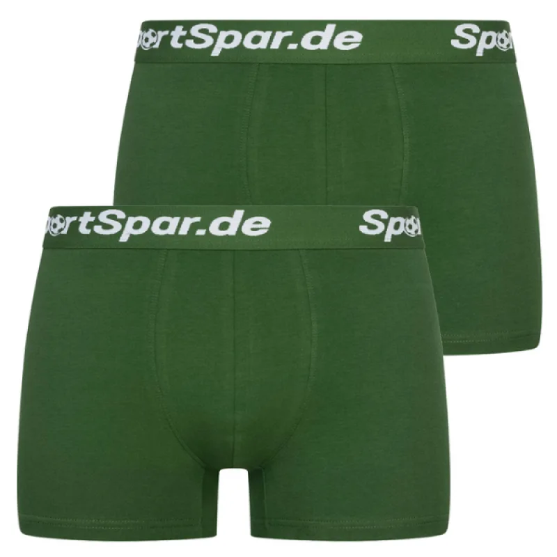 Pohodlné Pánske Boxerky SPORTSPAR balenie 2 ks 95% Bavlna Zelené Farba: Zelená, Veľkosť: XXL