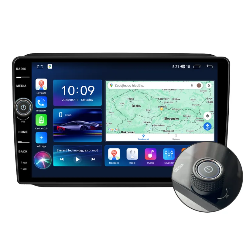 Everest 2DIN autorádio EVE06 Android, Škoda Fabia II / Roomster B338