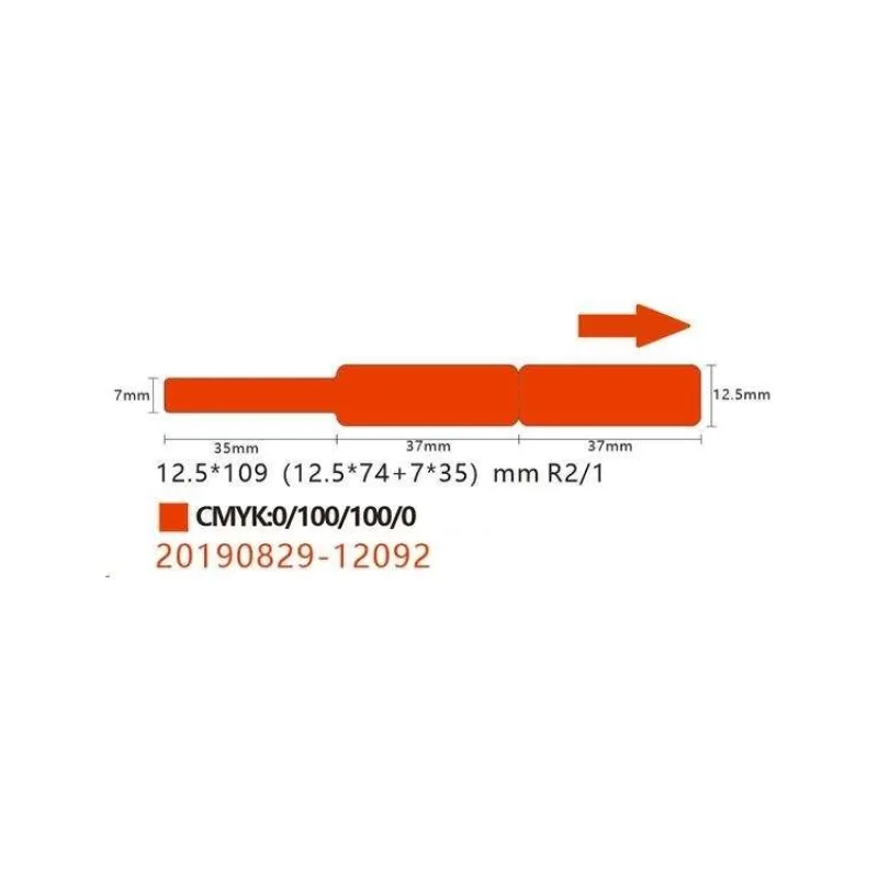 Niimbot štítky na kabely RXL 12,5x109mm 65ks Red pro D11 a D110 (A2K18638001)