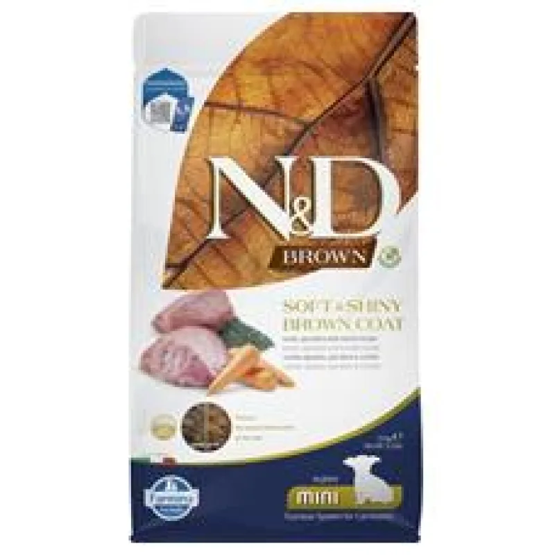 N&D BROWN Dog GF Lamb, Spirulina & Carrot Puppy Mini 1,5kg