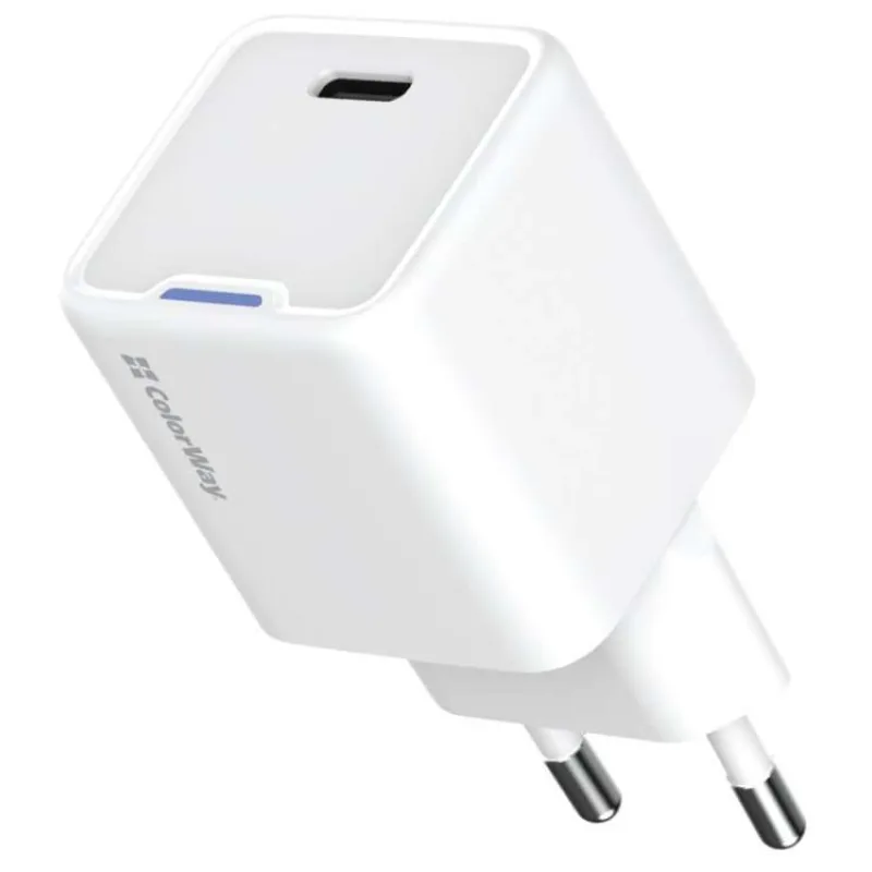 COLORWAY 1x USB-C/ síťová nabíječka/ GaN/ PD/ PPS/ 30W/ Bílá (CW-CHS054PD-WT)