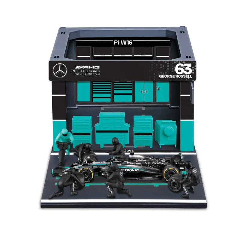 Bburago - Formula Racing F1 Pit Pass set - Mercedes-AMG Petronas W16 (2025) #63 George Russell, 1:43