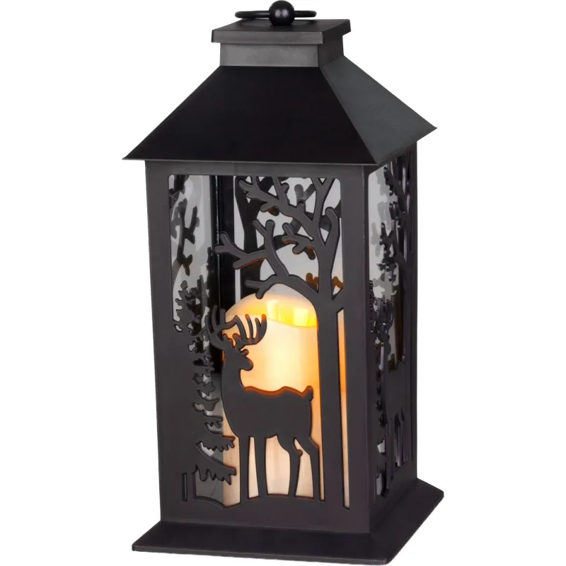 Lampáš MagicHome Vianoce, Jeleň, 1xLED teplá biela, 3xAAA, IP20, 14x14x30 cm