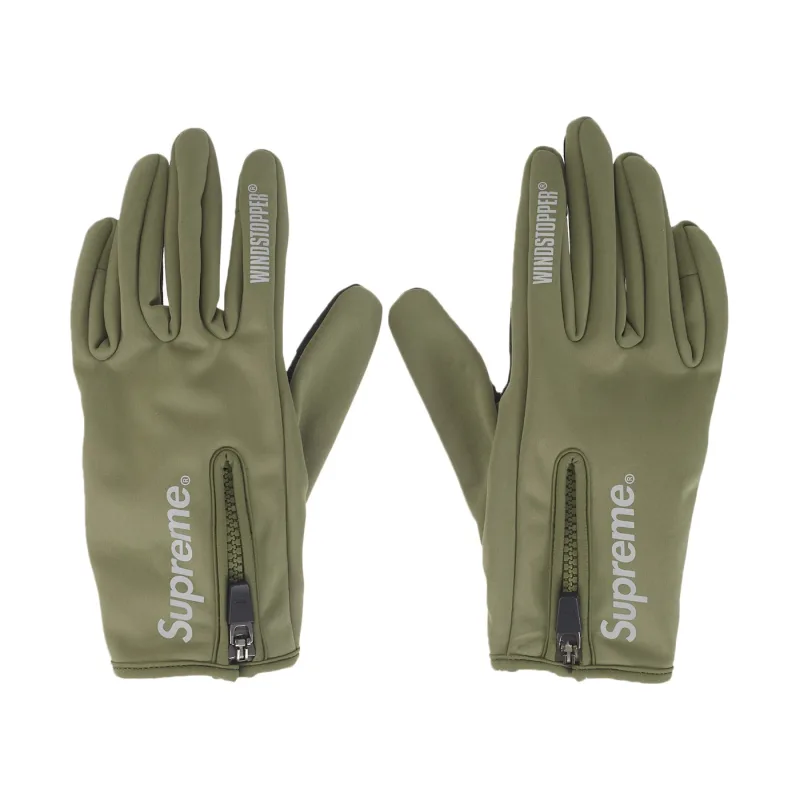 Supreme WINDSTOPPER Zip Gloves (FW25) Olive Green - L