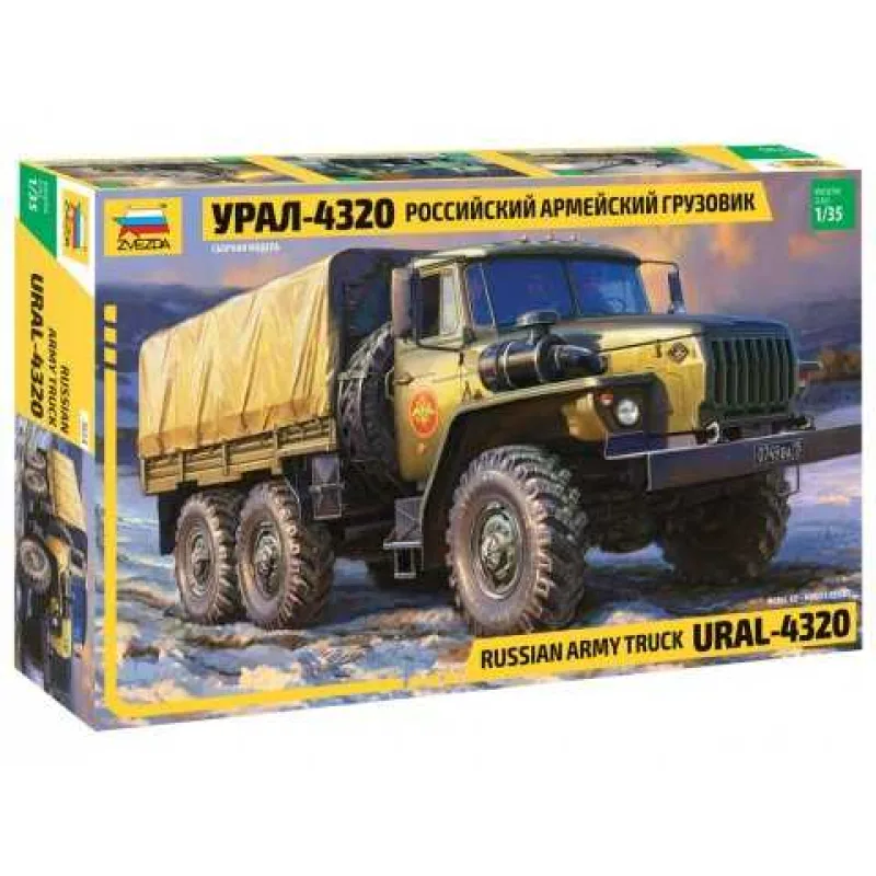 Zvezda Model Kit military 3654 - RUSKÝ ARMÁDNY NÁKLADNÝ AUTOMOBIL URAL4320 (1:35)