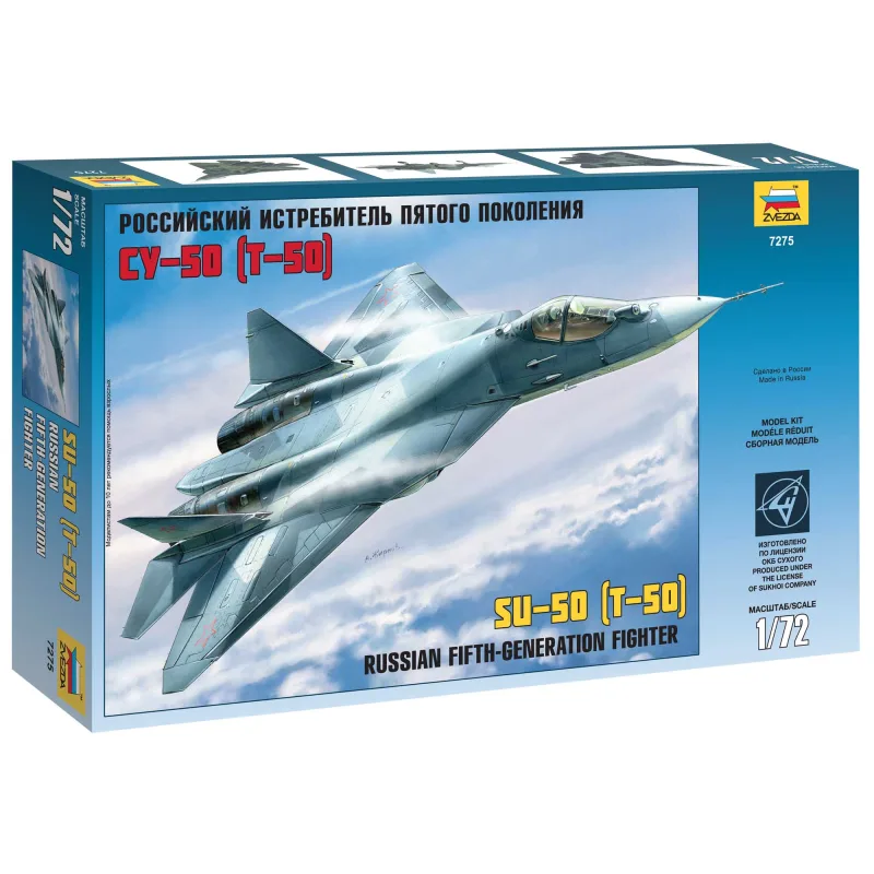 Zvezda Model Kit lietadlo 7275 - Sukhoi T-50 Russian Stealth Fighter (1:72)