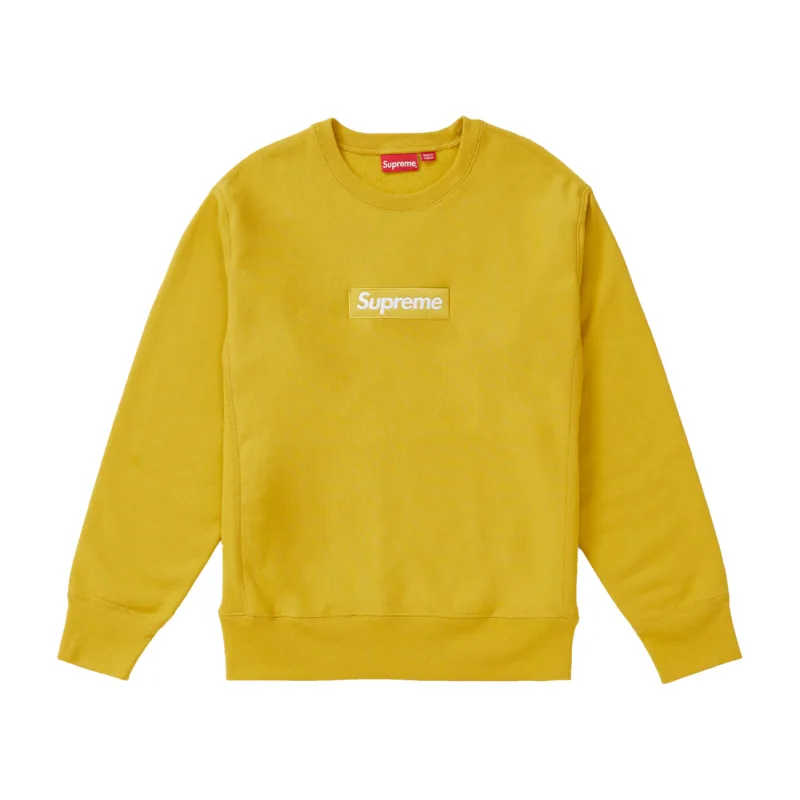 Supreme Box Logo Crewneck Mustard Yellow - L
