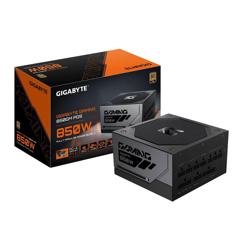 GIGABYTE GAMING 850GM PG5/850W/ATX 3.1/90%/Modular/Retail GP-GME850GM PG5