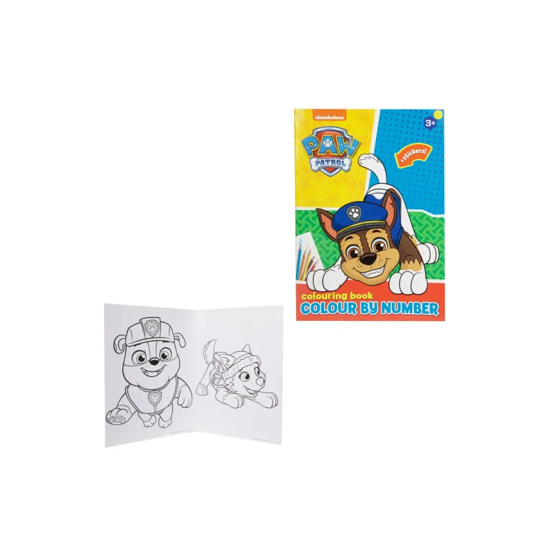 Teddies Maľovanie podľa čísel pracovný zošit so samolepkami Labková patrola/Paw Patrol 21x29,5cm