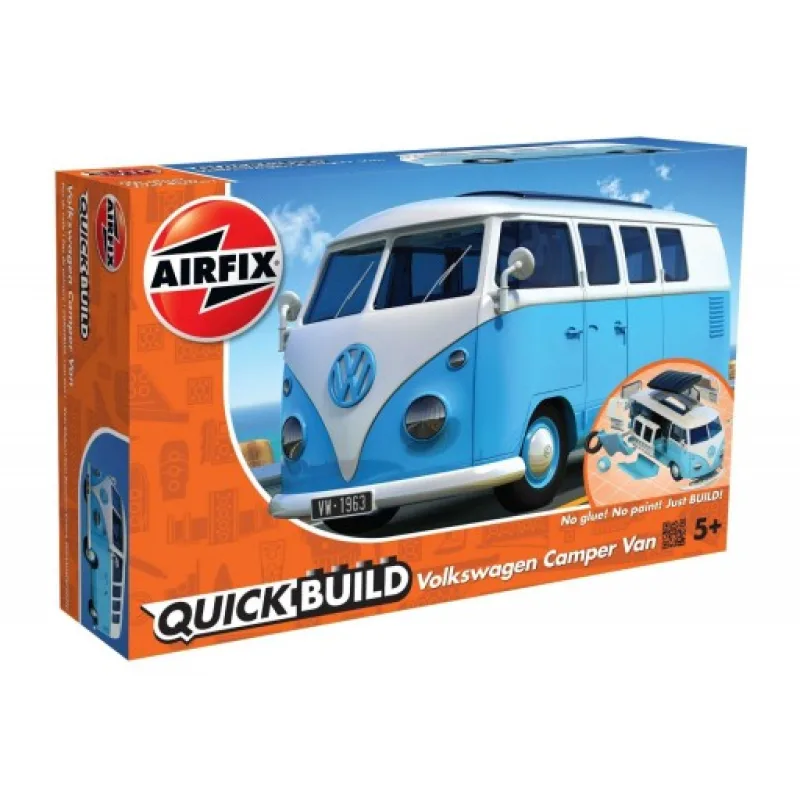 Airfix Quick Bulid J6024 Volkswagen Camper Van, Modrý