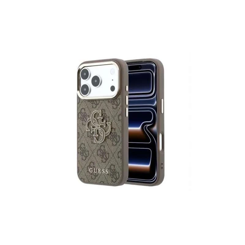 Guess PU Leather 4G Gold Frame MagSafe kryt iPhone 18 Pro čierny (57983131136)